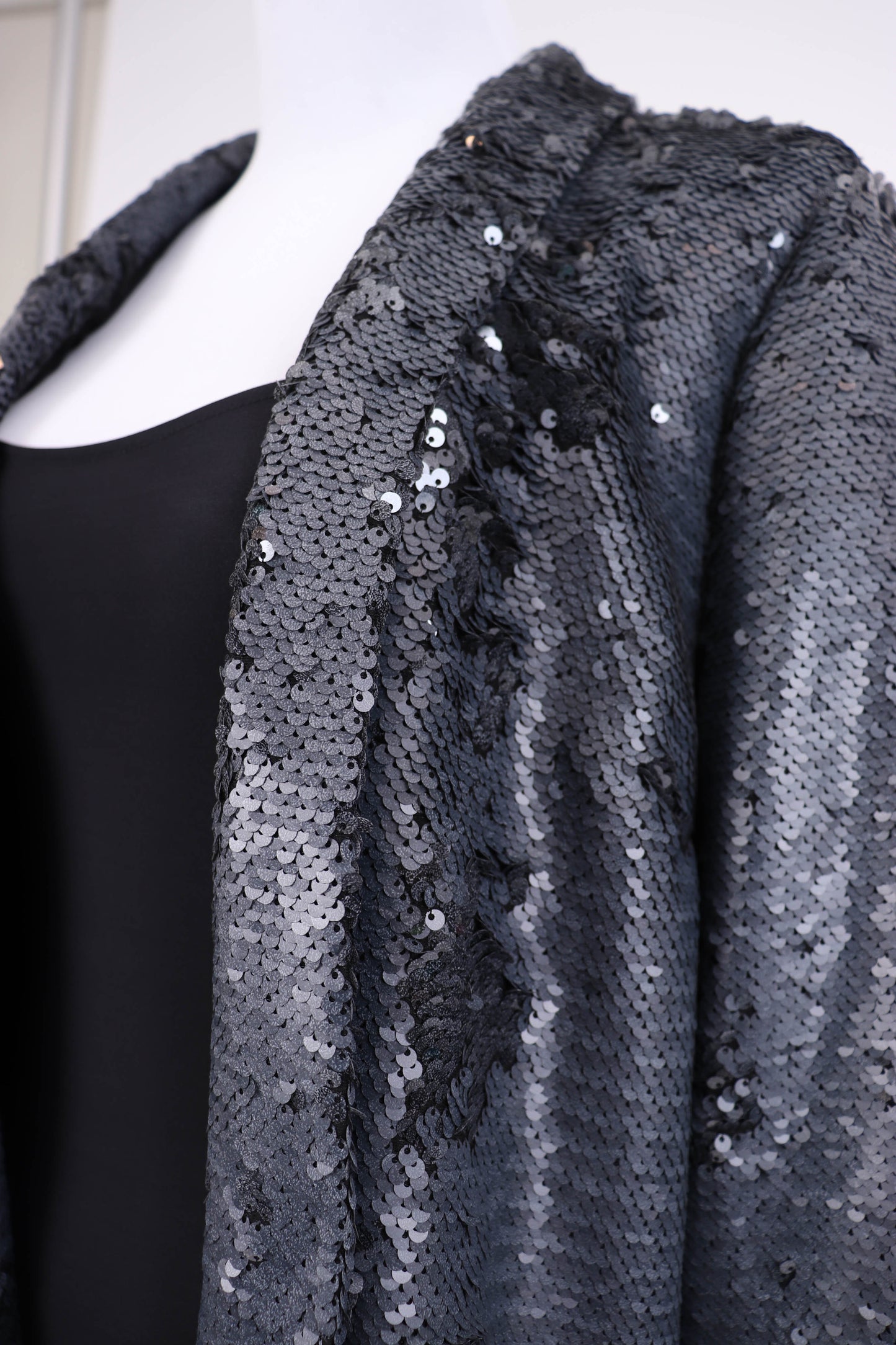 00's Gray Sequined Jacket S