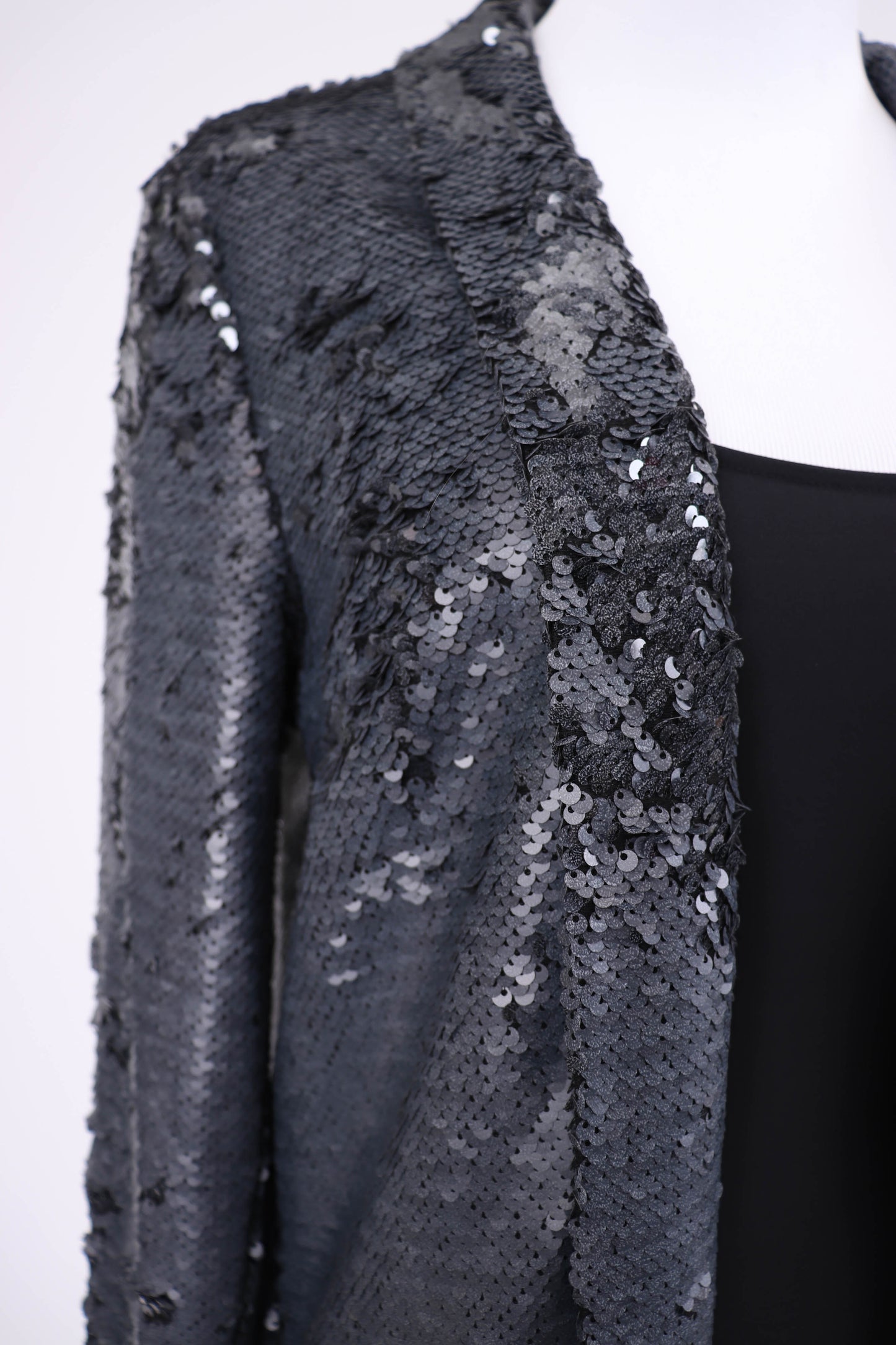 00's Gray Sequined Jacket S
