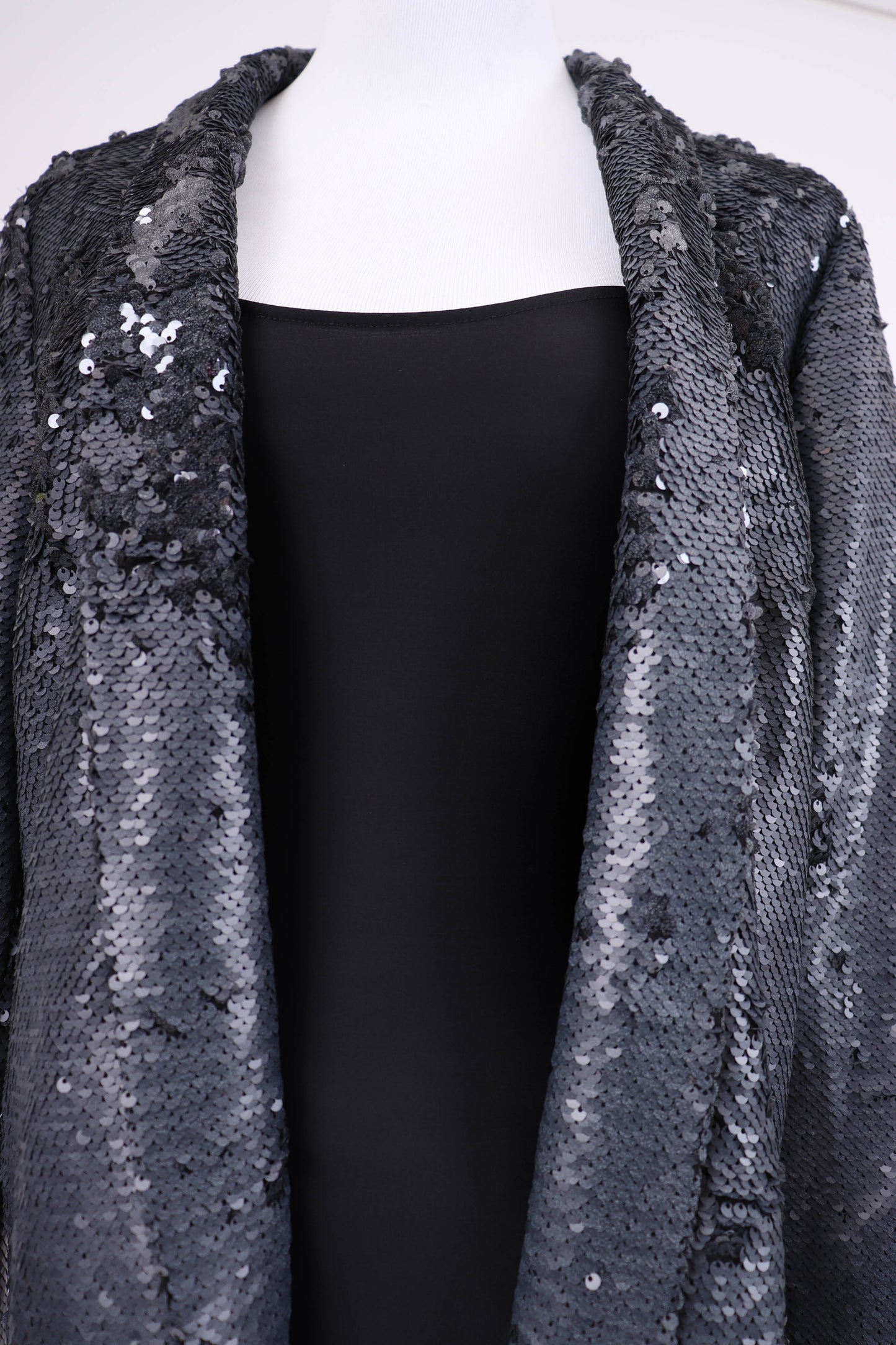 00's Gray Sequined Jacket S