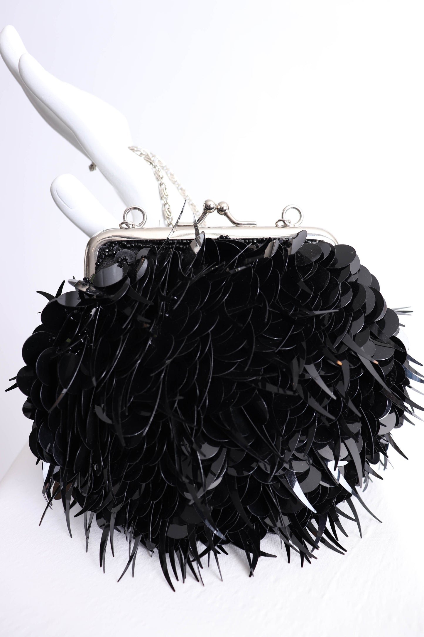 90's Black Sequined Mini-Bag