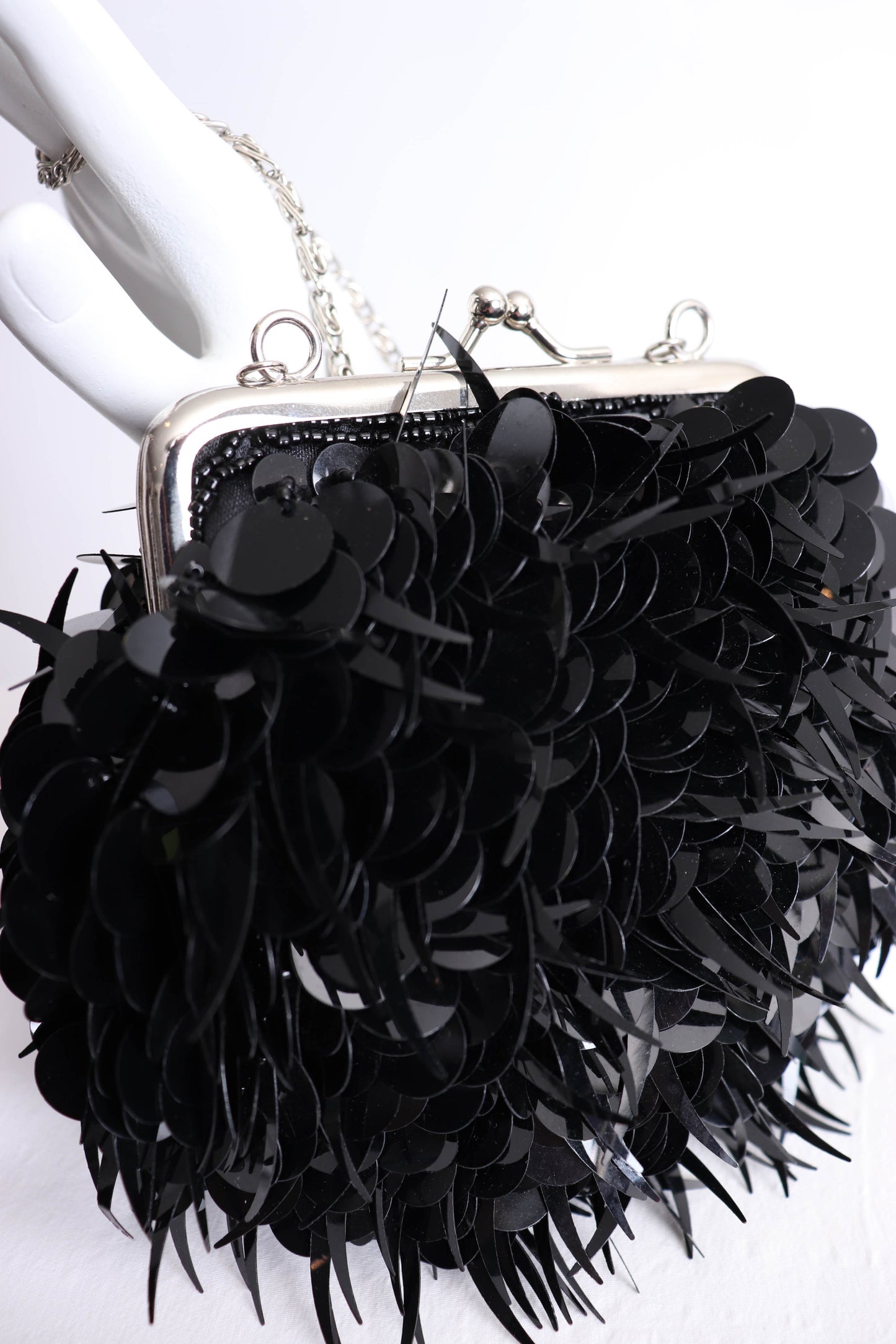 90's Black Sequined Mini-Bag
