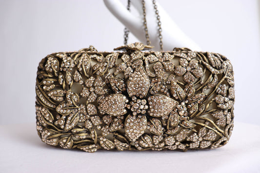 00's Gold Crystal Clutch