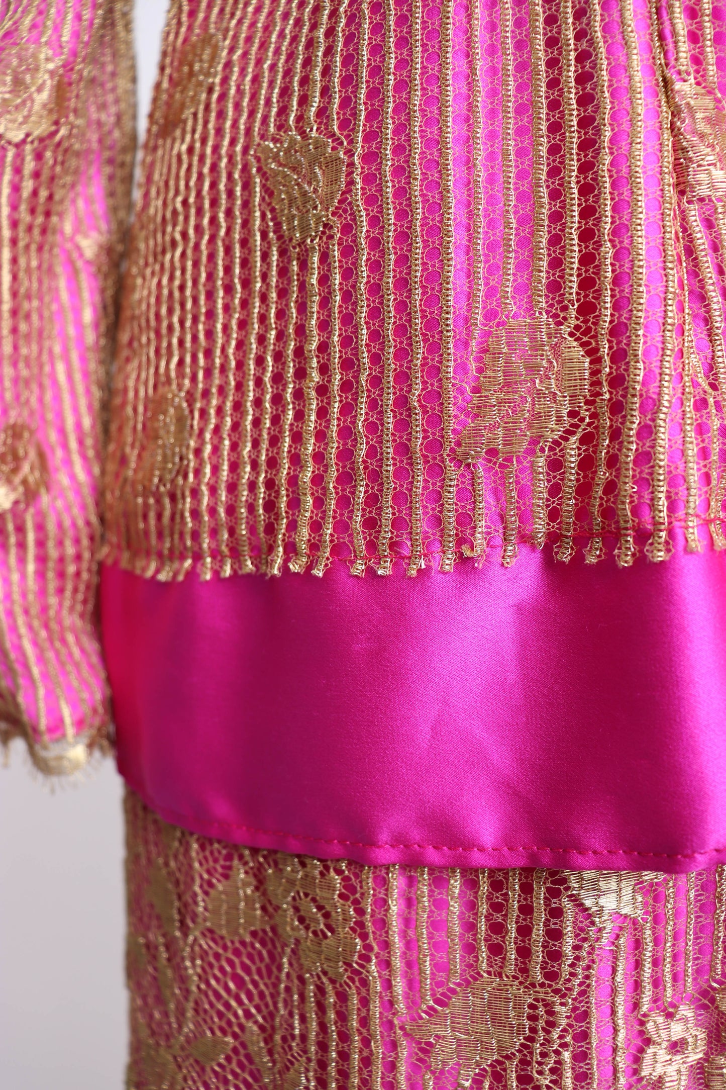 70's Pink and Gold Skirt Set S