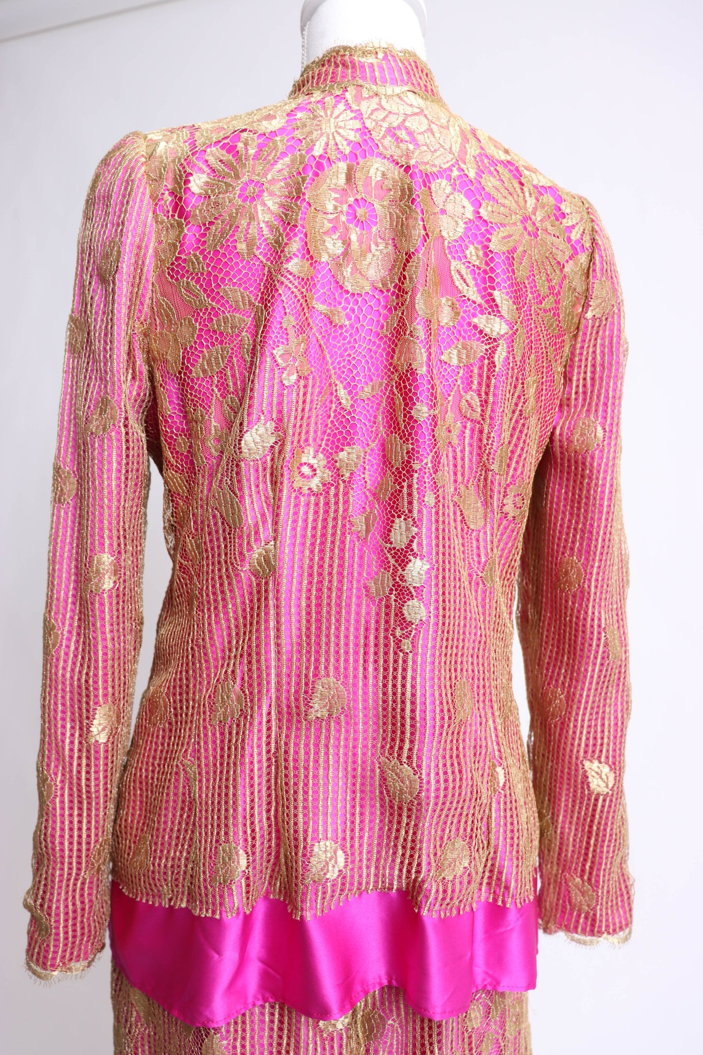 70's Pink and Gold Skirt Set S