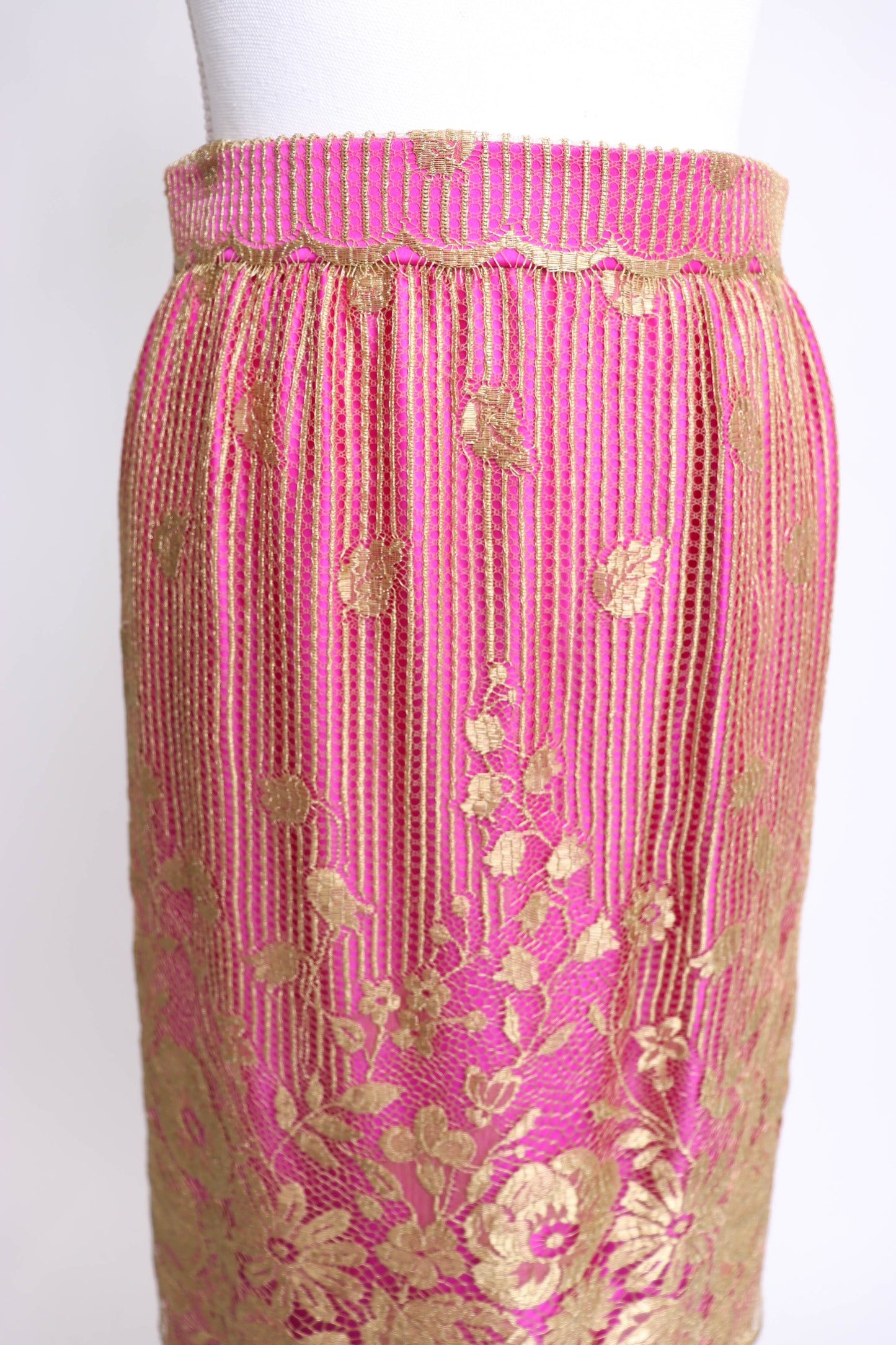 70's Pink and Gold Skirt Set S