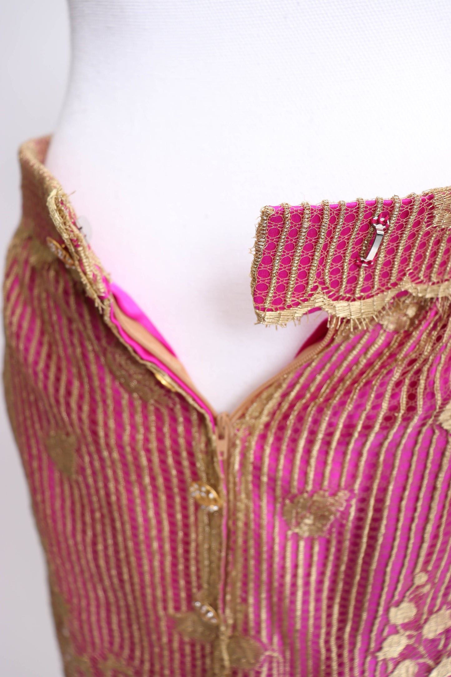 70's Pink and Gold Skirt Set S