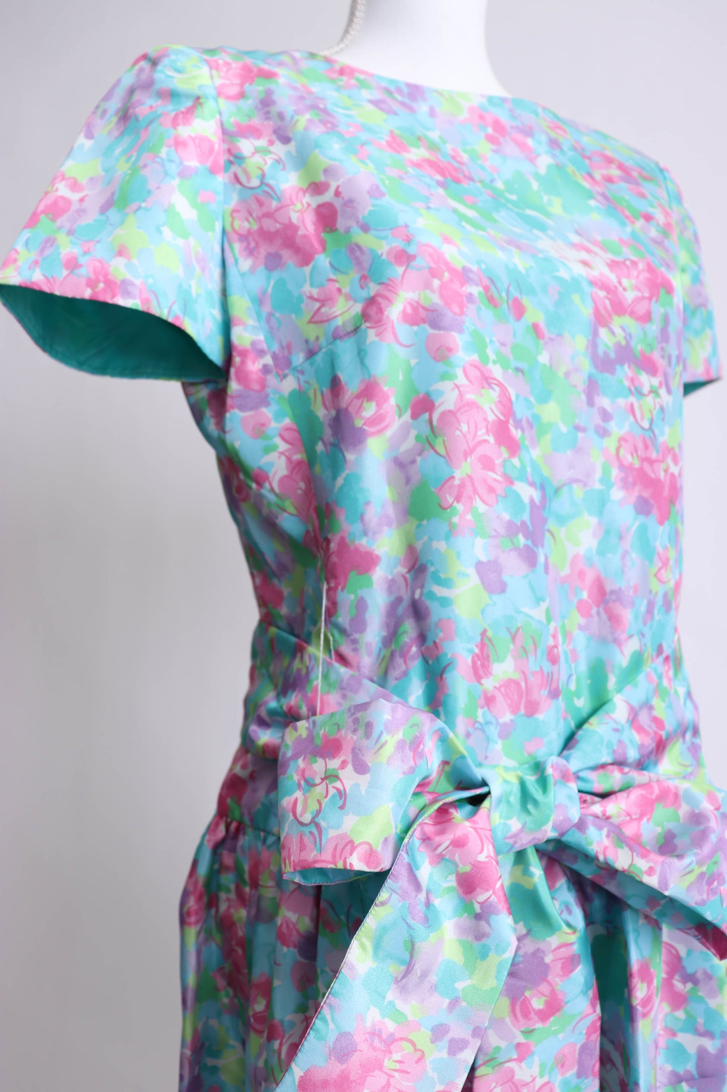 80's Floral Dress M