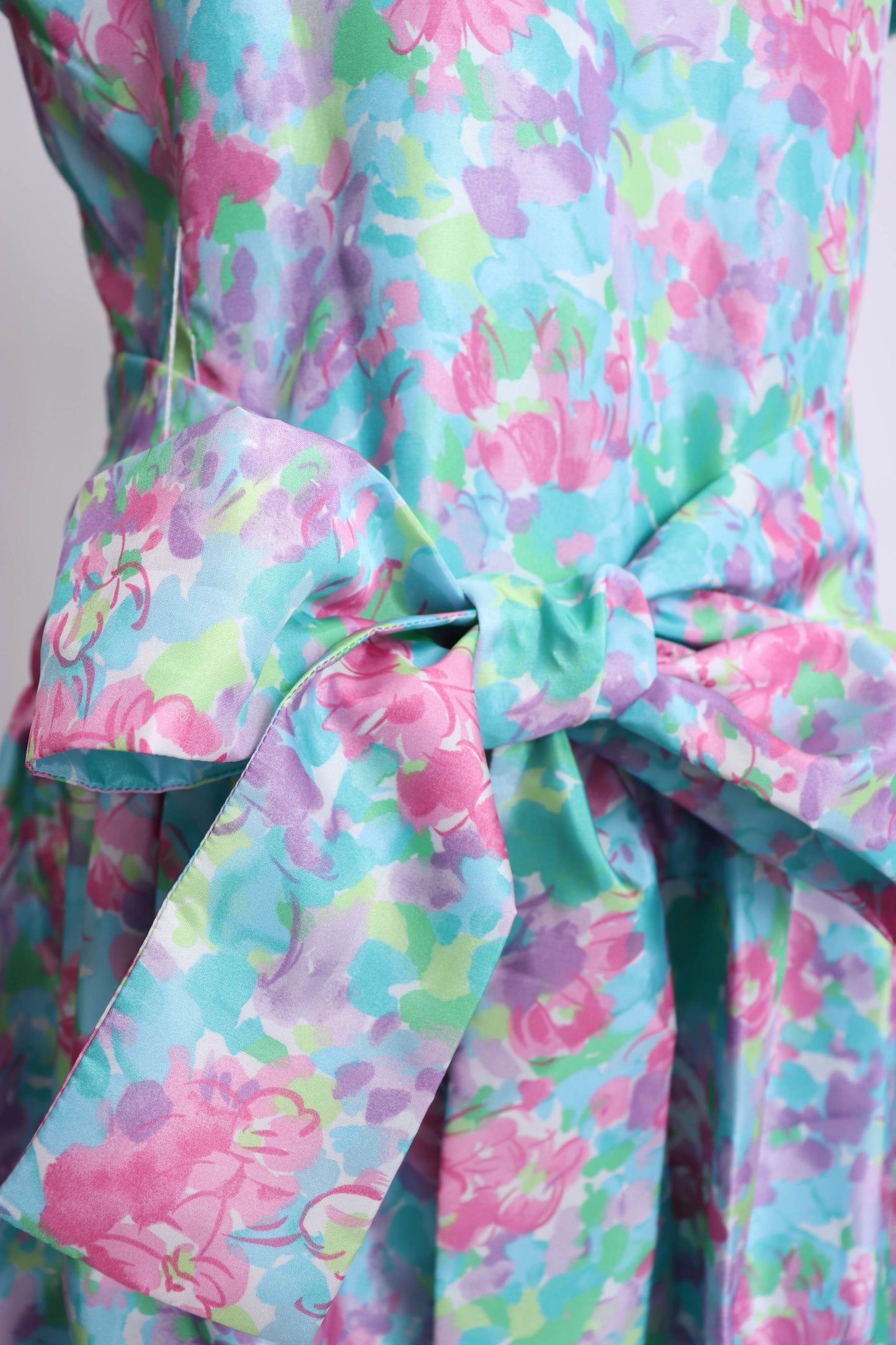 80's Floral Dress M