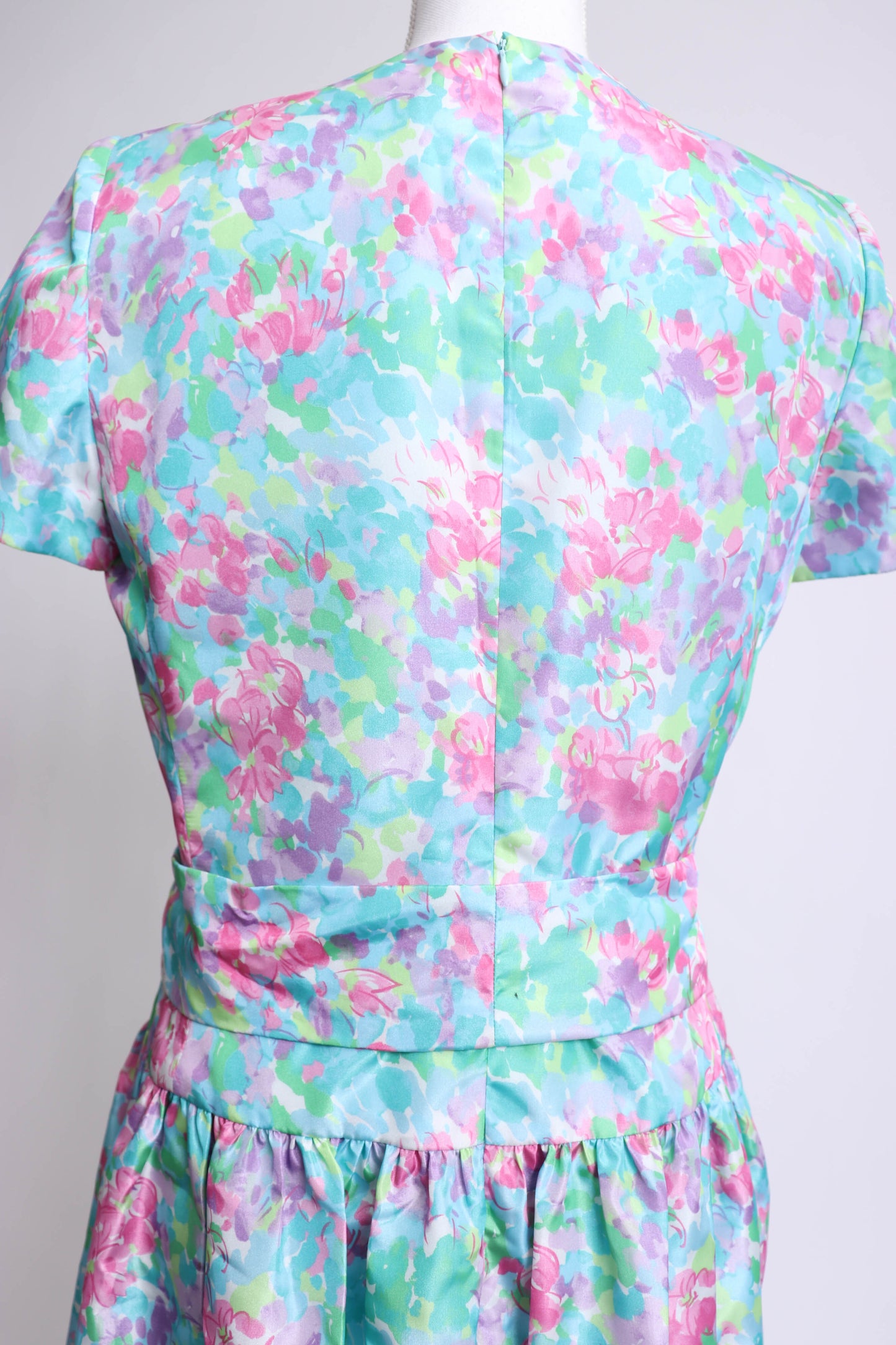 80's Floral Dress M