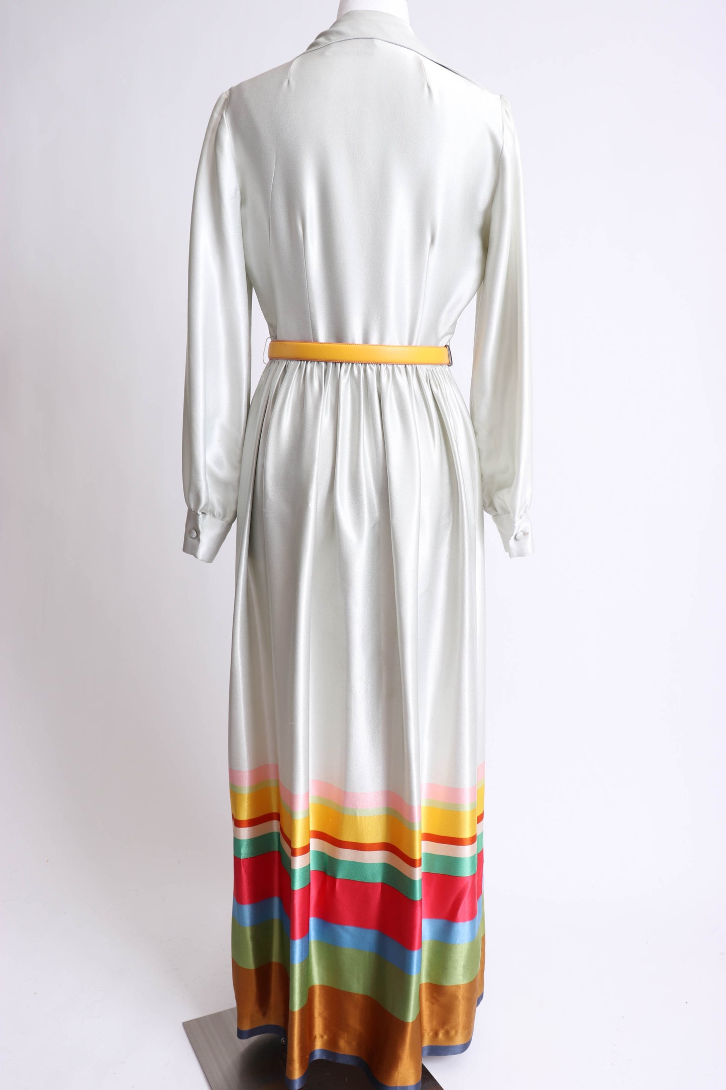 70's Silver Striped Maxi Dress XS/S