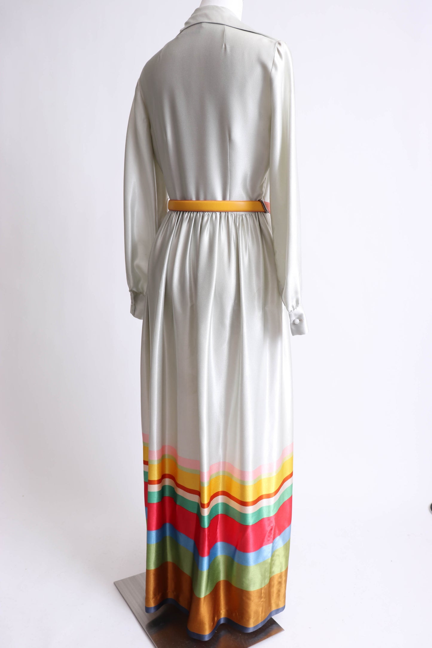 70's Silver Striped Maxi Dress XS/S