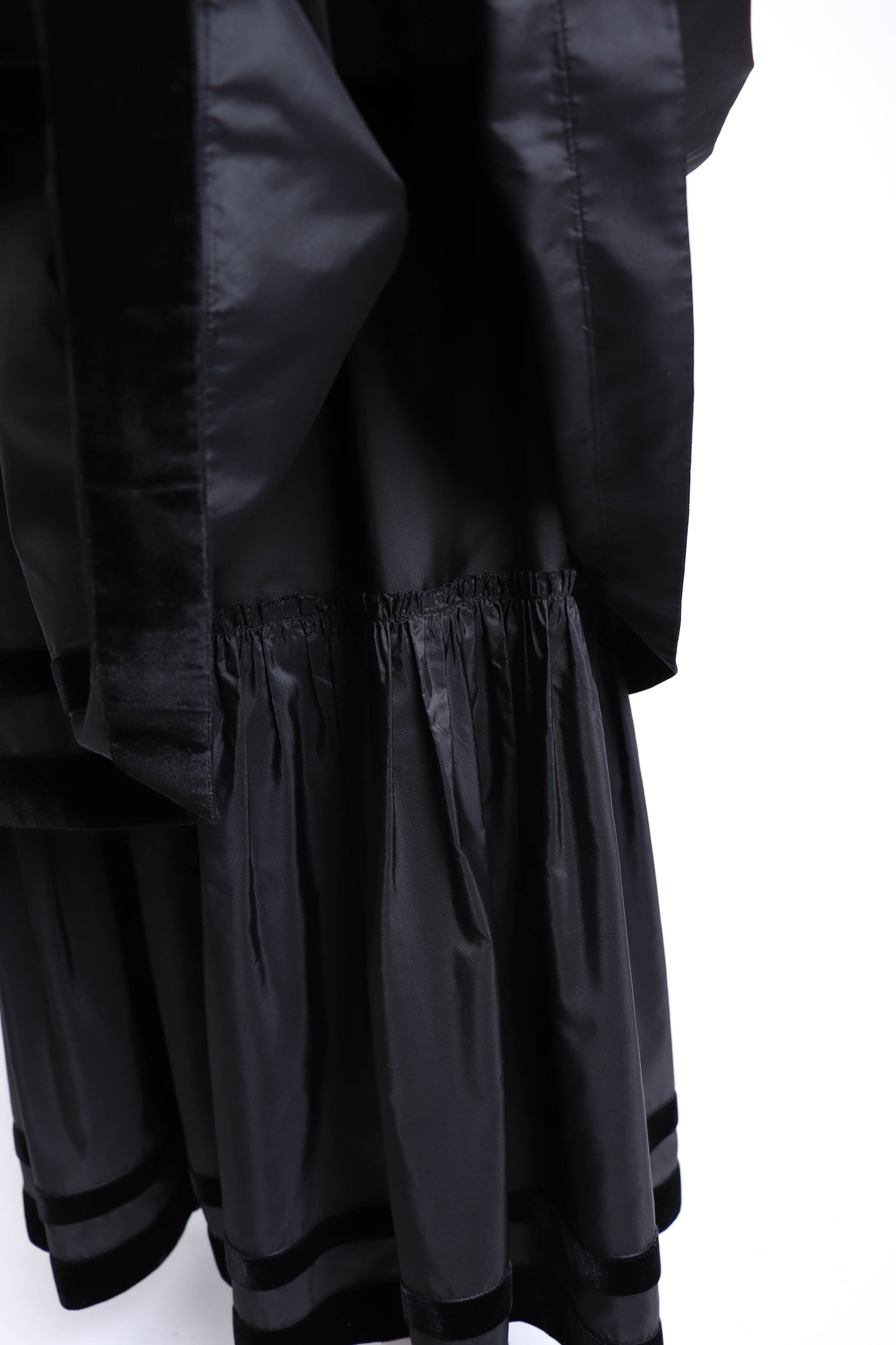 80's Ted Lapidus Black Tiered Cocktail Skirt S