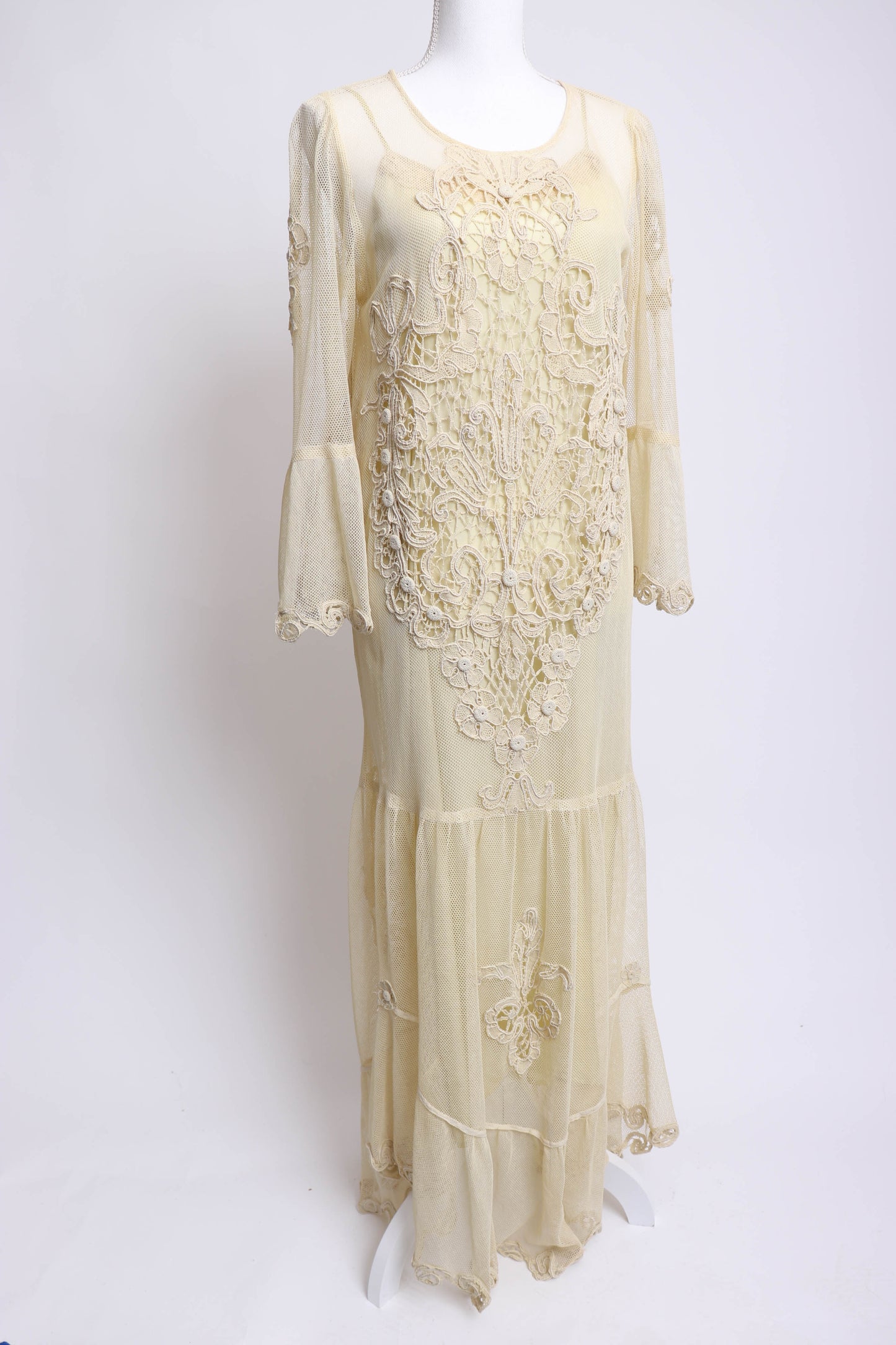 70's Mesh and a Lace Maxi Dress S/M