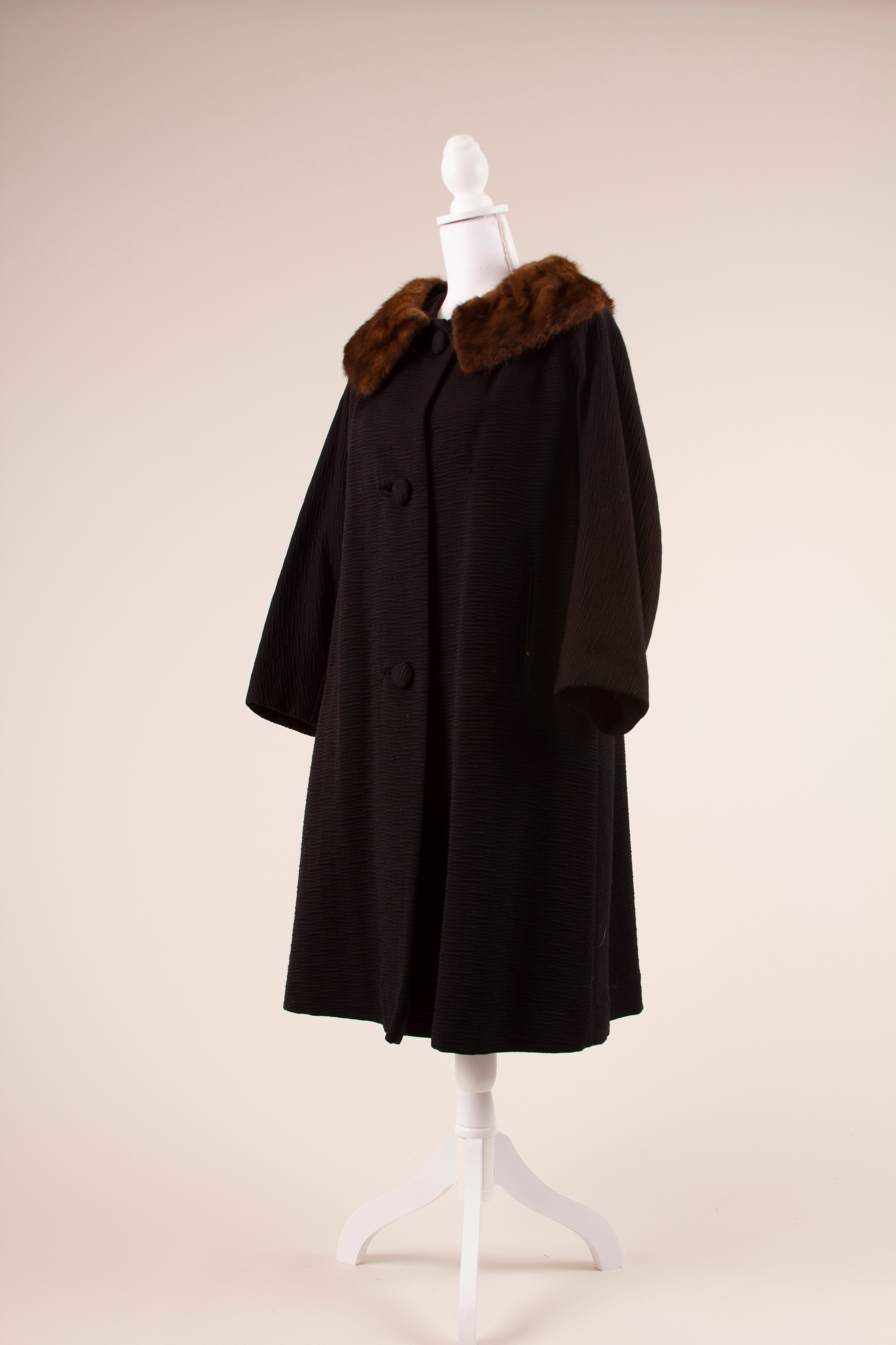 50's Maison De Couture Coat with Mink Collar M/L – Buzz Vintage