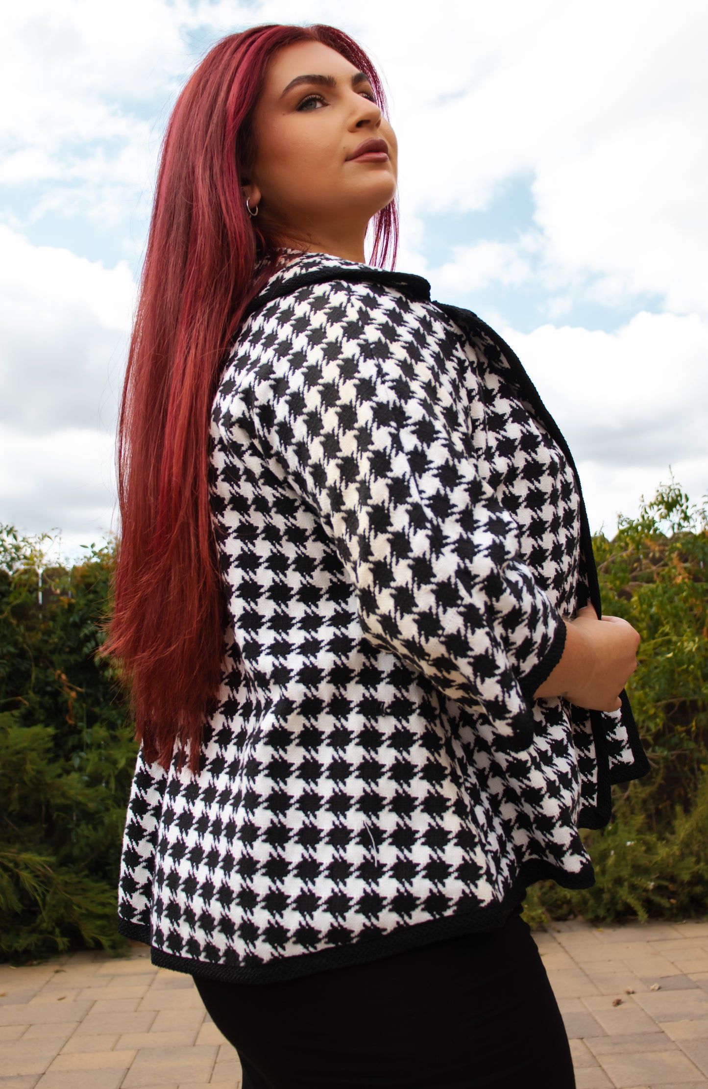 60's Houndstooth Short Jacket L/XL