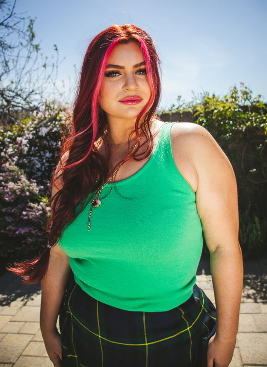 90's Green Cashmere Tank Top M/L