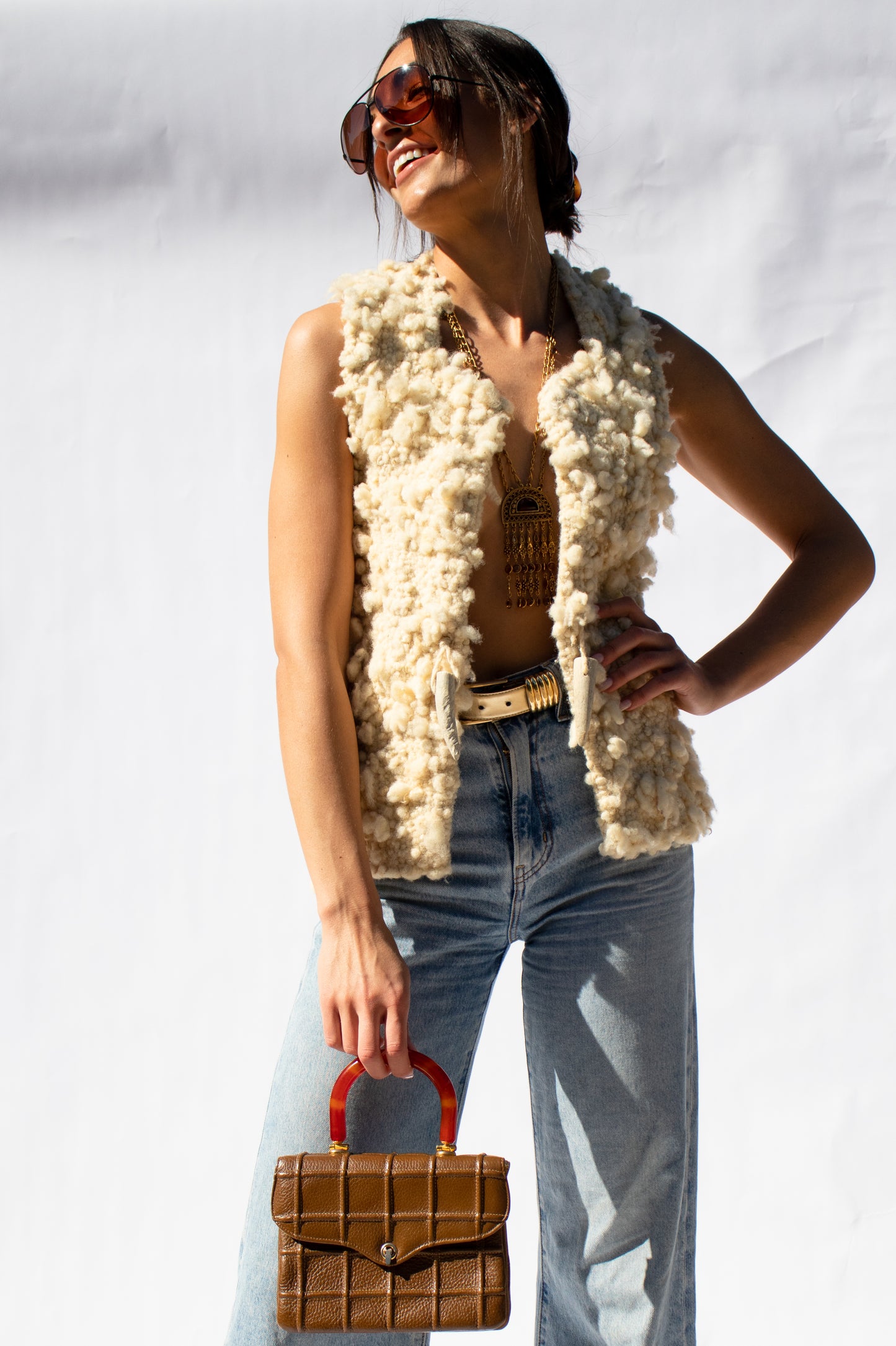 60's Chunky Knit Wool Vest XS/S