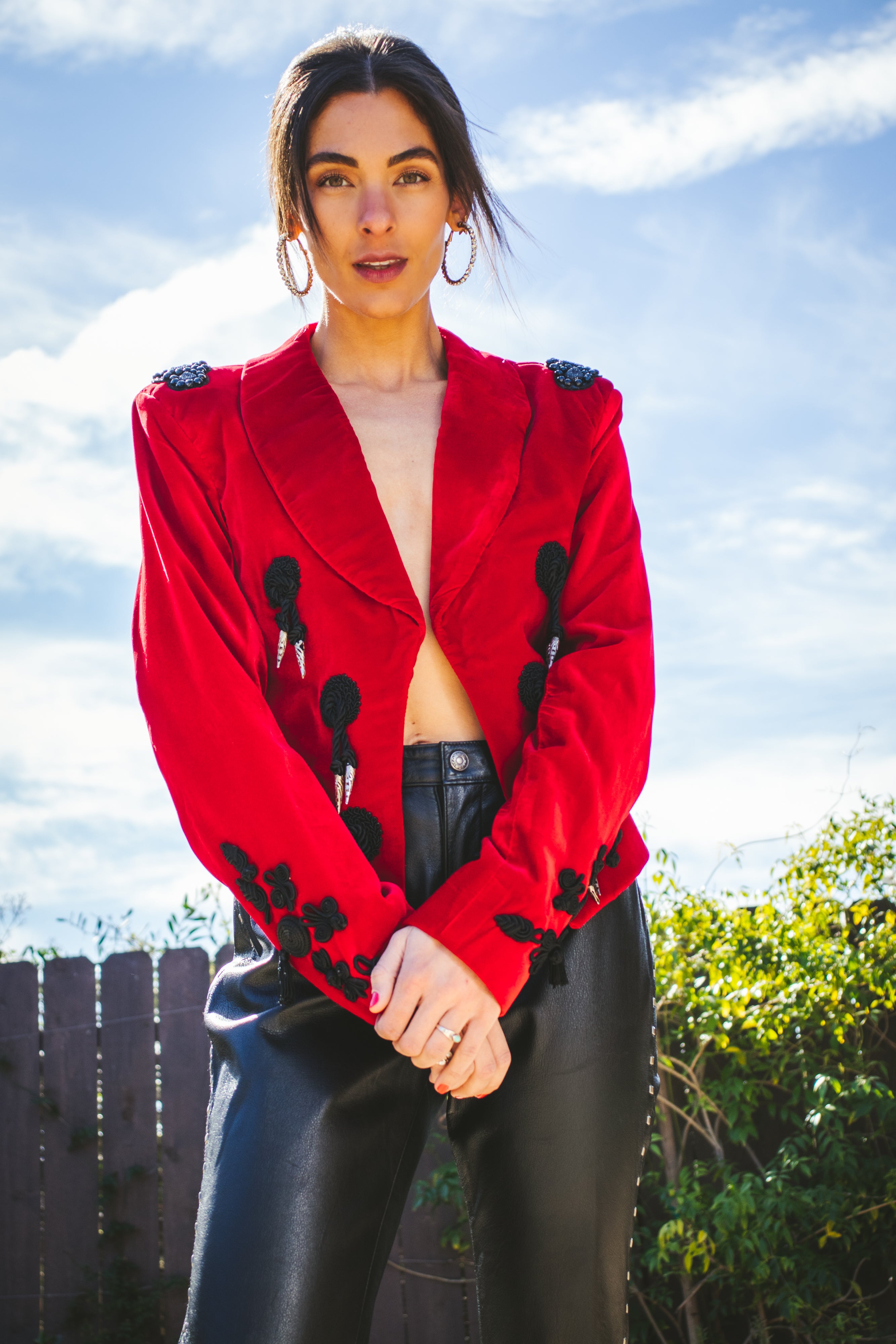 Red velvet deals bolero jacket