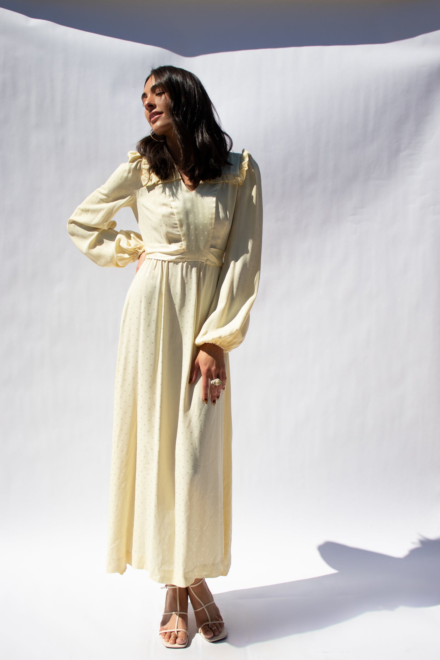 70's Canary Edwardian Dress S/M