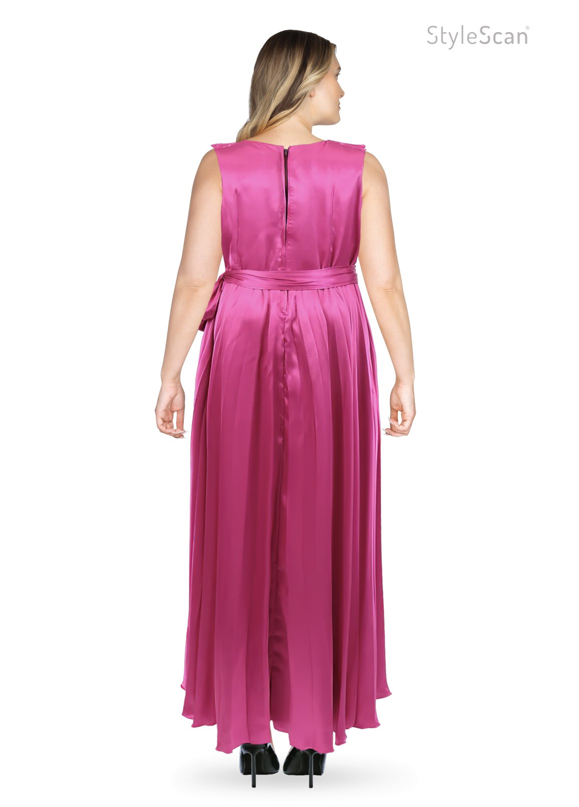 70's Fuchsia Satin Dress L/XL