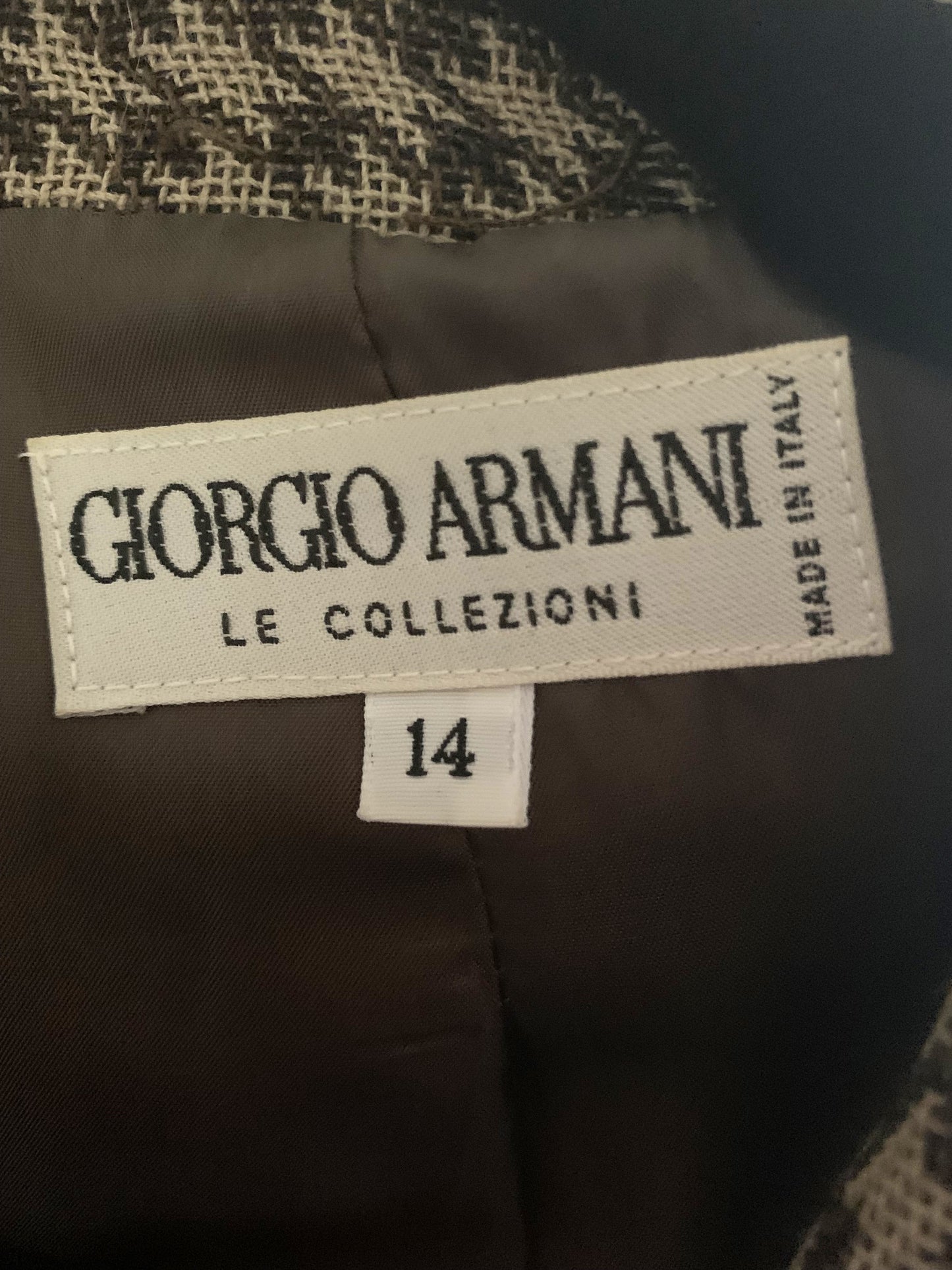 90's Armani Collezioni Brown Houndstooth Blazer L/XL