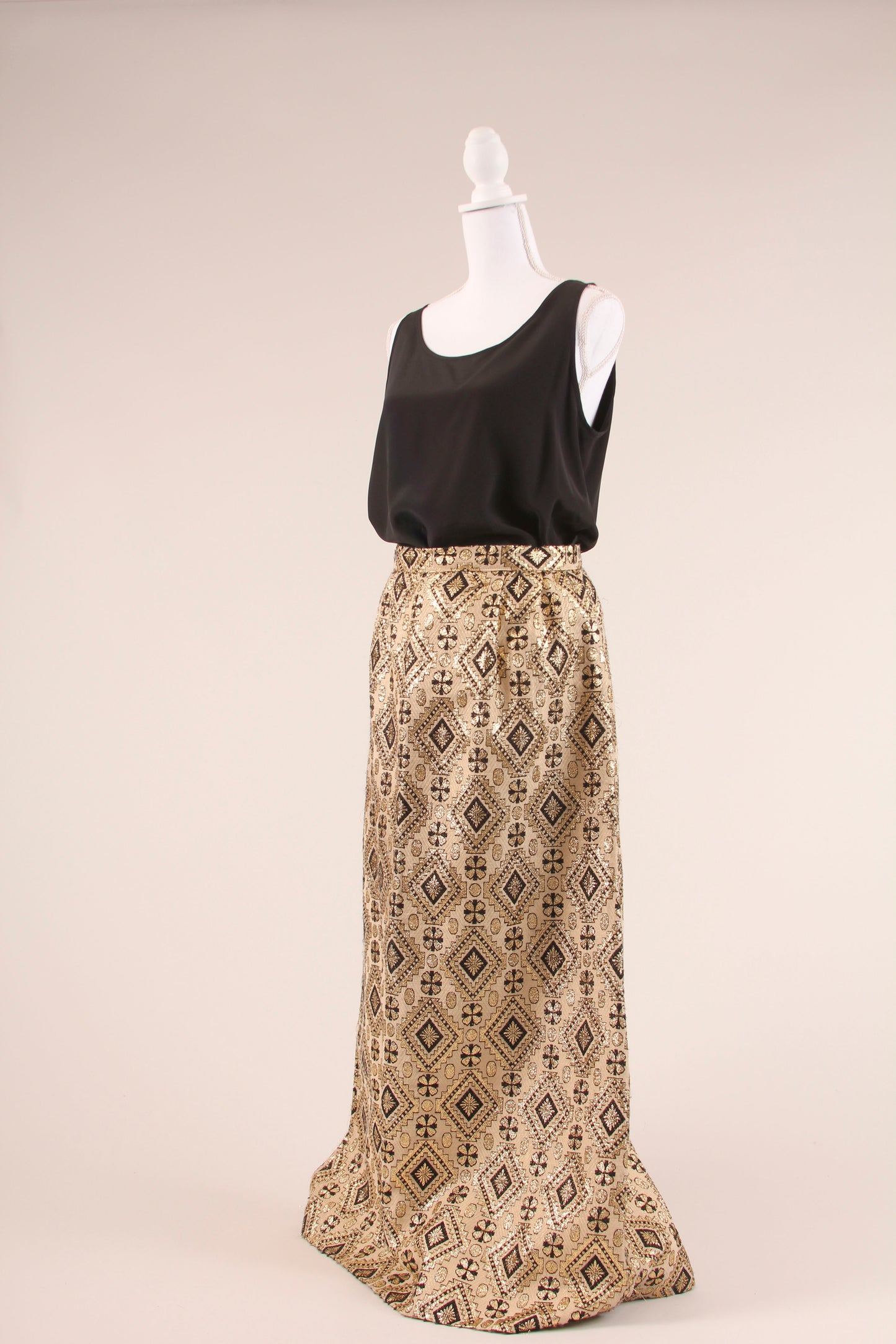 60's Brocade Maxi Skirt M