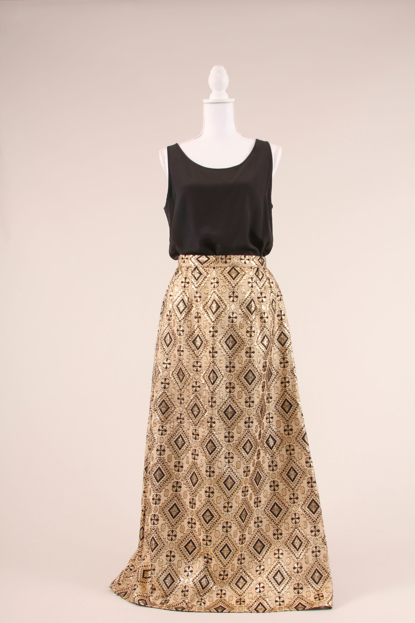 60's Brocade Maxi Skirt M
