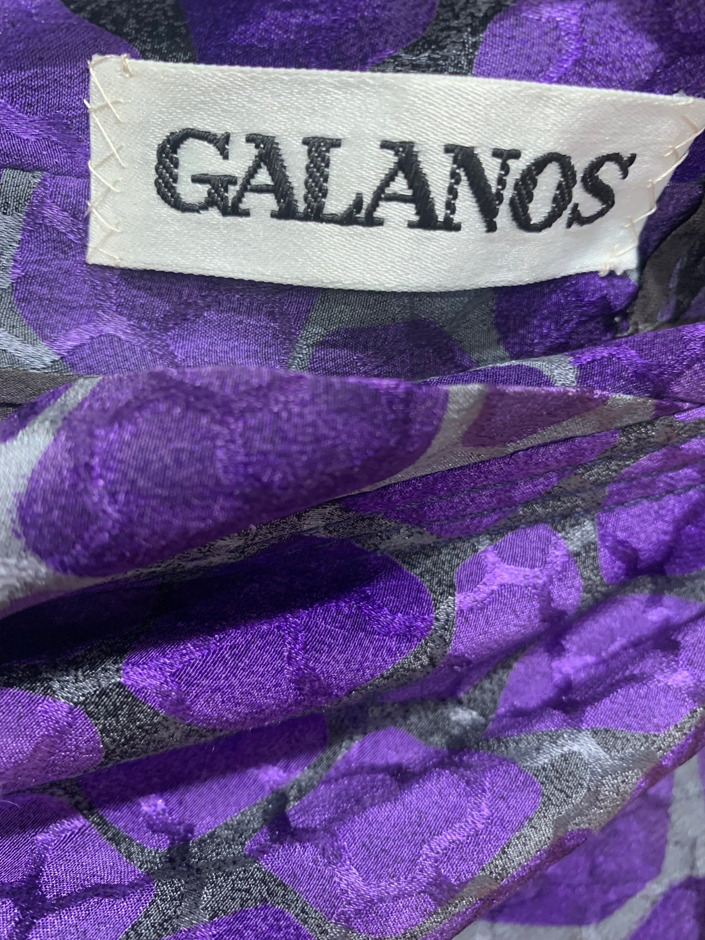 80's Galanos Purple Giraffe Skirt Set S