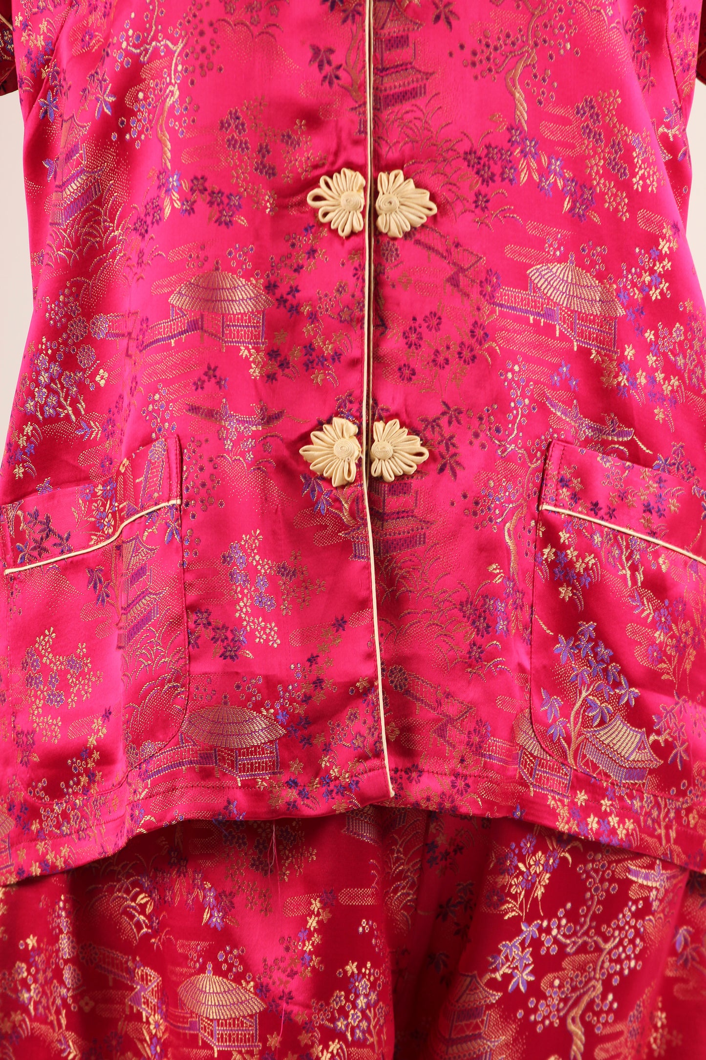 60's Chinese Brocade Pajamas S/M