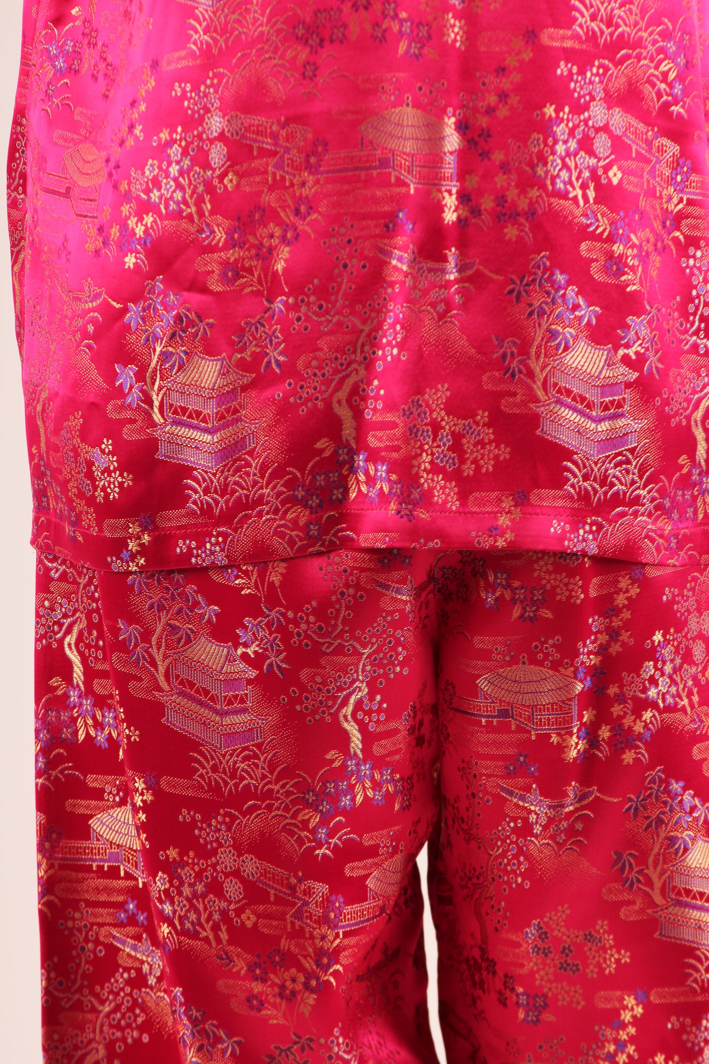 60's Chinese Brocade Pajamas S/M