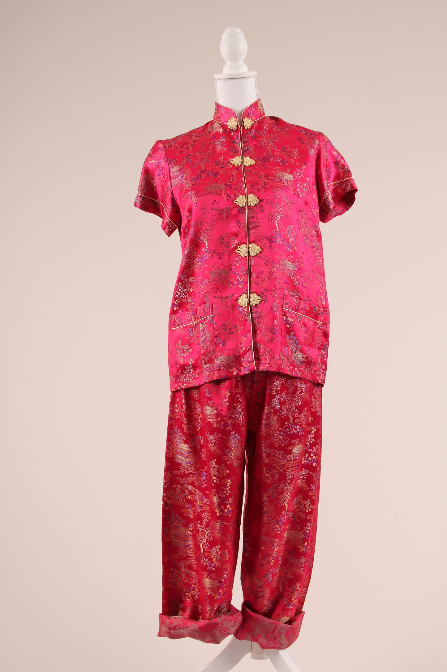 60's Chinese Brocade Pajamas S/M